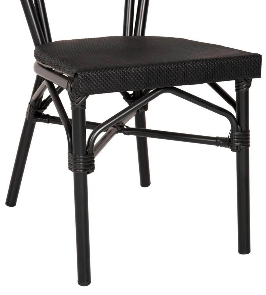Καρέκλα TRENT C5052 Αλουμινίου Bamboo Look με Textline Μαύρη 45x57x88 εκ. 45x57x88 εκ.