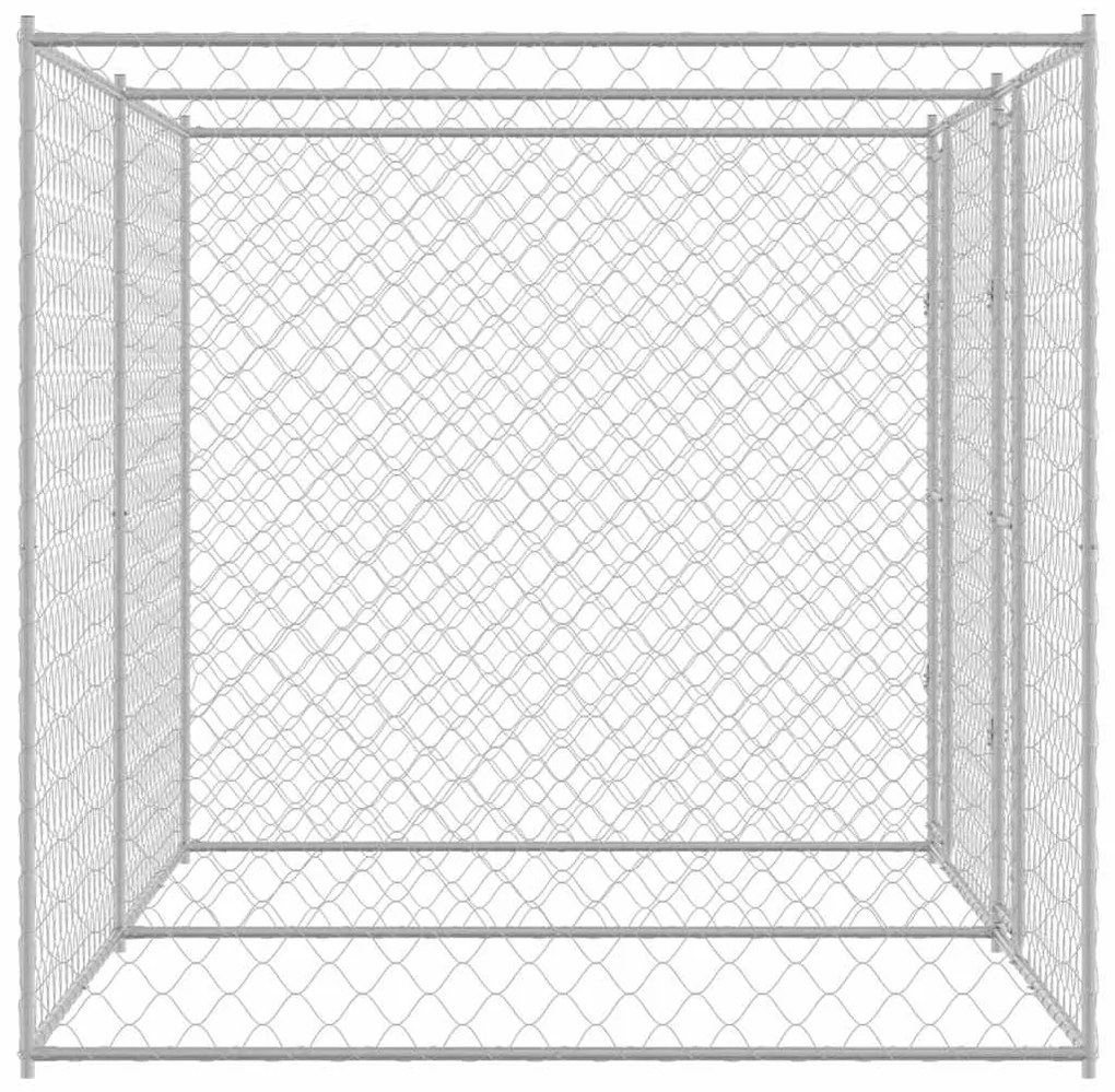 vidaXL Κλουβί σκύλου Ασημί 400 x 200 x 200 εκ. Επικαλυμμένος Χάλυβας