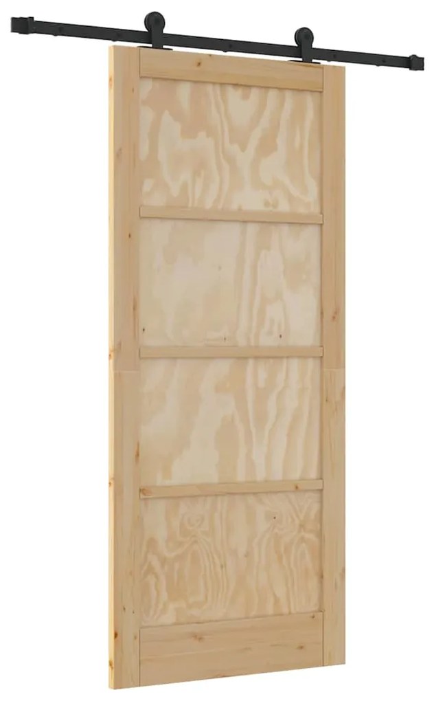 vidaXL Συρόμενη Πόρτα ORKDAL Φυσικό και μαύρο 86 x 198.5 cm