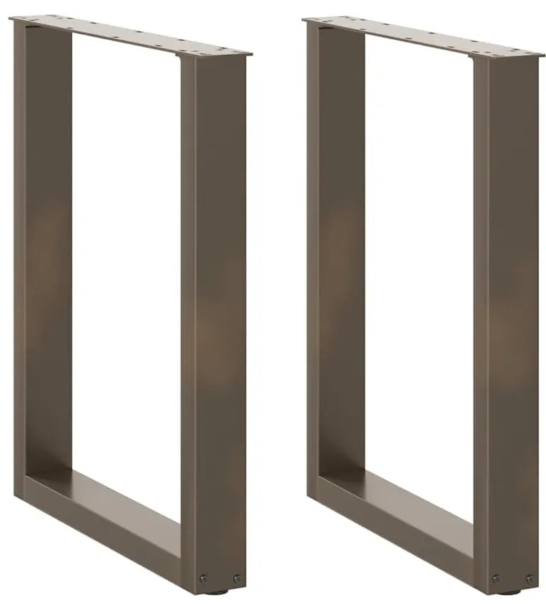 Πόδια Τραπεζαρίας σε Σχήμα U 2 τεμ. από Φυσικό Ατσάλι 70x(72-73) εκ. Ατσάλι