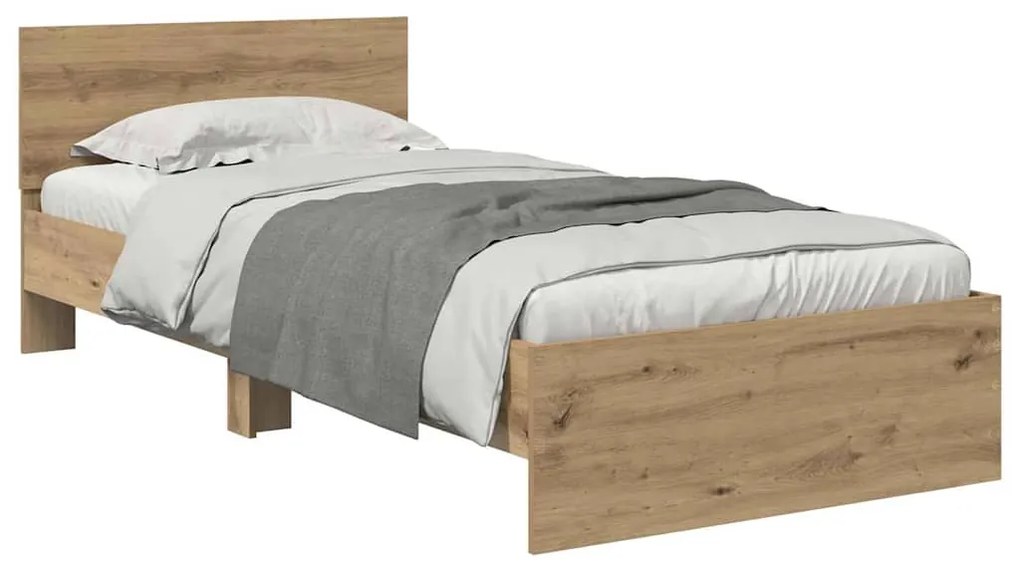 vidaXL Σκελετός Κρεβατιού Artisan Oak 90 x 200 cm Επεξεργασμένο ξύλο
