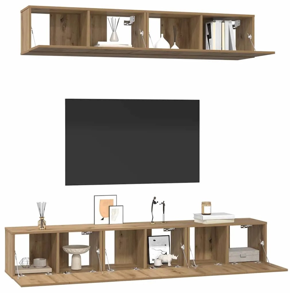 vidaXL Σετ επίπλου τηλεόρασης 5 pcs artisan δρυς Μέγεθος: Μεσαίο