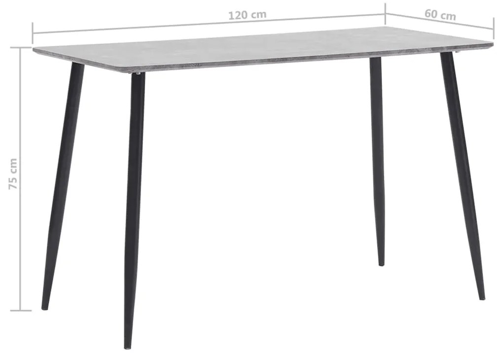 vidaXL Τραπεζαρία Γκρι 120 x 60 x 75 εκ. από MDF