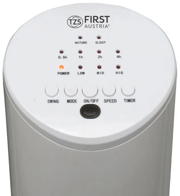 Ανεμιστήρας πύργος First Austria FA-5560-1, 60W, Για αιθέρια έλαια, Τηλεχειριστήριο, Χρονοδιακόπτης, Λευκό