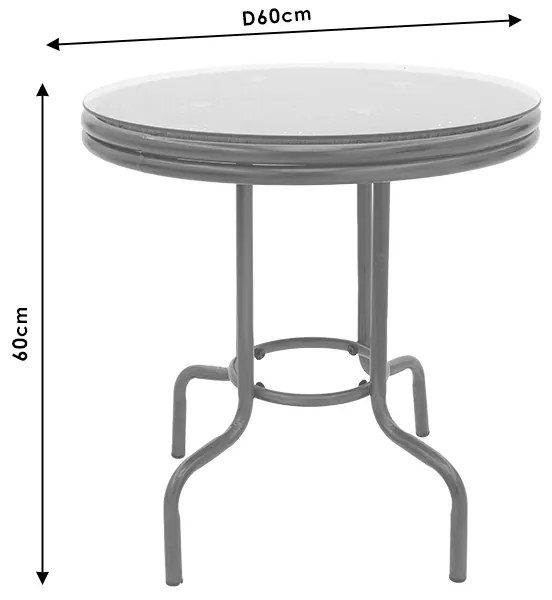 Τραπέζι Paula pakoworld μέταλλο-pe rattan καφέ Φ60x60εκ