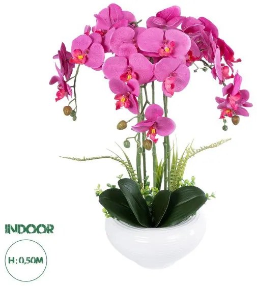 Artificial Garden DARK PINK ORCHID 21123 Διακοσμητικό Φυτό Φούξια Ορχιδέα Υ50cm Globostar 21123 Φούξια