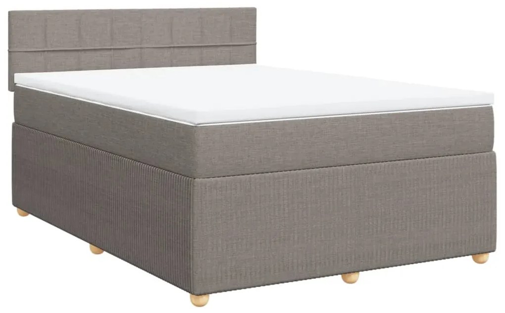 vidaXL Κρεβάτι Boxspring με Στρώμα Taupe 140x200 εκ. Υφασμάτινο