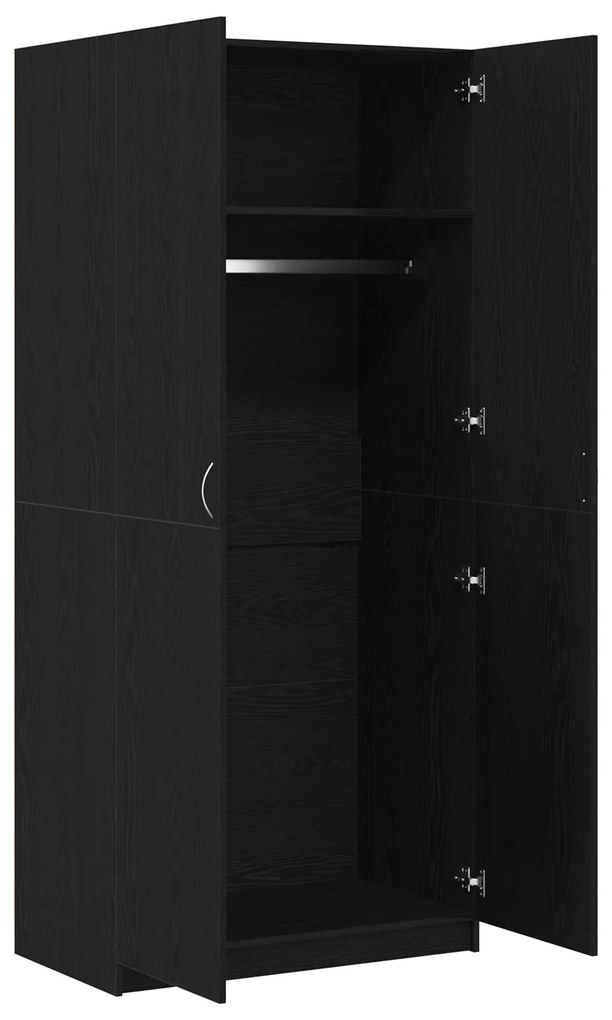 vidaXL Μαύρη Καρυδιά Ντουλάπα 90x52x200 εκ. Από Ξύλο