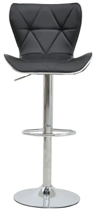 Σκαμπό μπαρ Jorine πτυσσόμενο μαύρο pu-βάση χρωμίου 53x44x114εκ 2αδα 53x44x114 εκ.