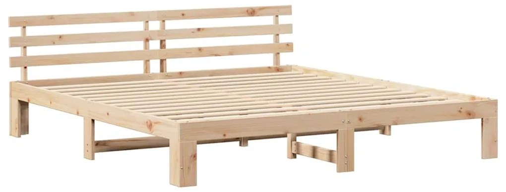 vidaXL Σκελετός Κρεβατιού Καφέ 180 x 200 cm Μασίφ ξύλο πεύκου