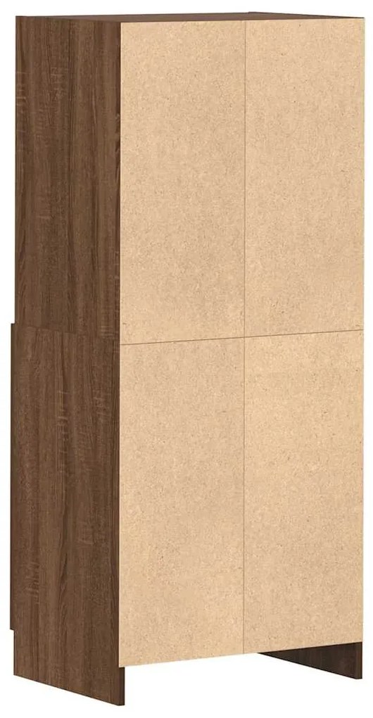 Ντουλάπι Κουζίνας Καφέ δρυς 57x41,5x131,5 εκ. Επεξεργ. Ξύλο - Καφέ