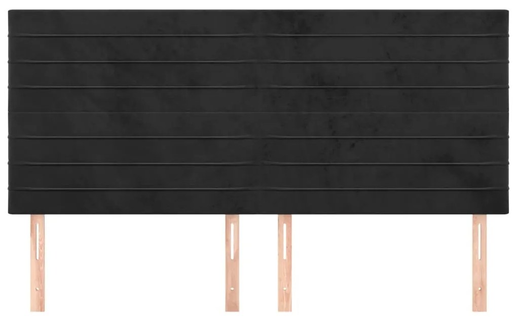 vidaXL Κεφαλάρι Μαύρο Βελούδινο 200x5x118/128 εκ.