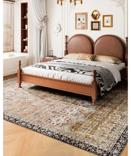 VEVOR Large Area Rug 9 x 12 ft Anti-Skid Indoor Floor Mat Vintage Brown Green