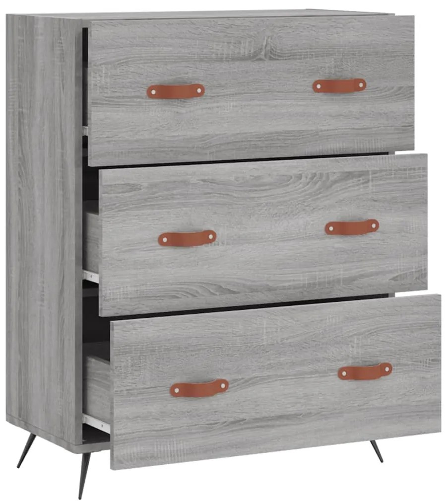 vidaXL Συρταριέρα Γκρι Sonoma 69,5 x 34 x 90 εκ. από Επεξεργ. Ξύλο