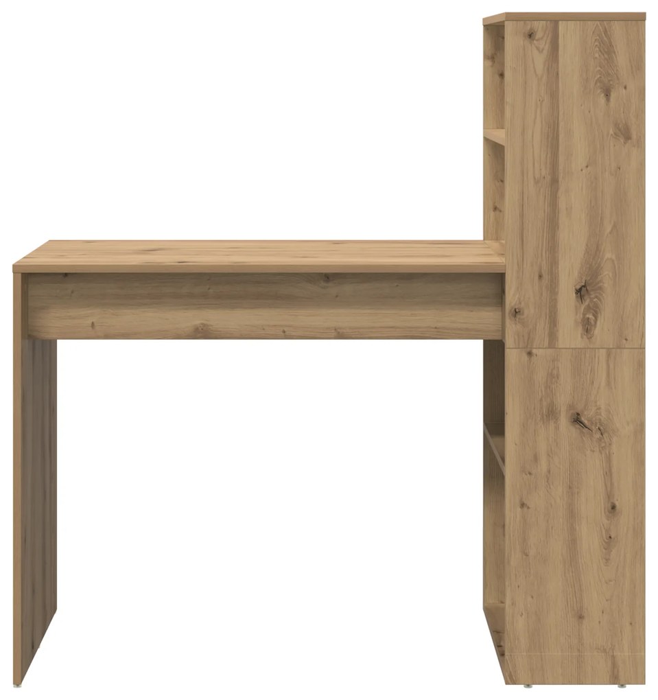 vidaXL Γραφείο με Αποθήκευση Καρυδιά 113x54x120 εκ. Φτιαγμένο από Μηχανικά Ξύλο