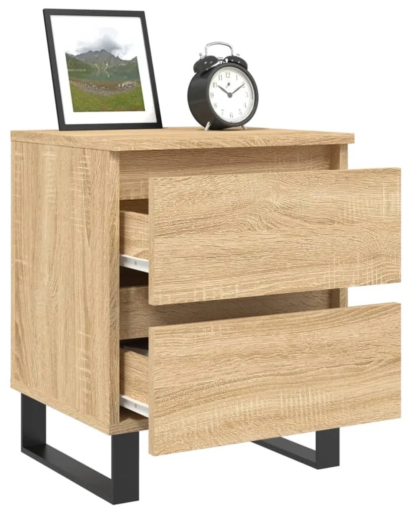 vidaXL Κομοδίνο Sonoma Δρυς 40 x 35 x 50 εκ. από Επεξεργ. Ξύλο