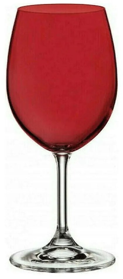 Ποτήρι Νερού Κολωνάτο Sylvia (Σετ 6Τμχ) CTB4S4157245 450ml Red Από Κρύσταλλο Βοημίας Crystal