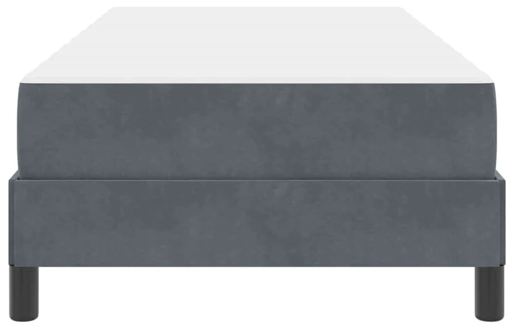 vidaXL Κρεβάτι box spring με στρώμα Σκούρο Γκρι 100 x 200 cm Βελούδο