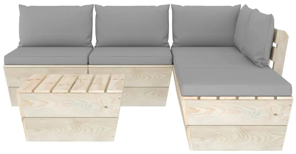 vidaXL Σαλόνι Κήπου από Παλέτες 6 τεμ. Ξύλο Ερυθρελάτης με Μαξιλάρια