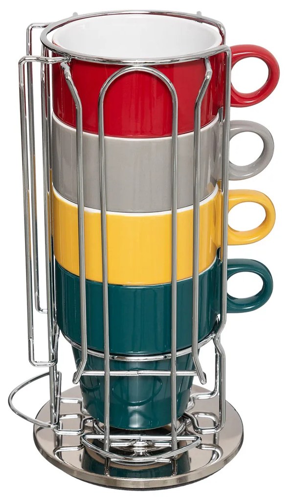 Κούπες 220ml Με Σταντ (Σετ 4τμχ) S-D Rotative 166351