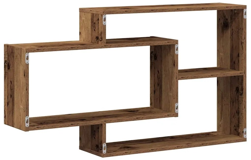 Ράφι τοίχου Παλιό ξύλο 104x20x58,5 cm Κατασκευασμένο ξύλο - Καφέ
