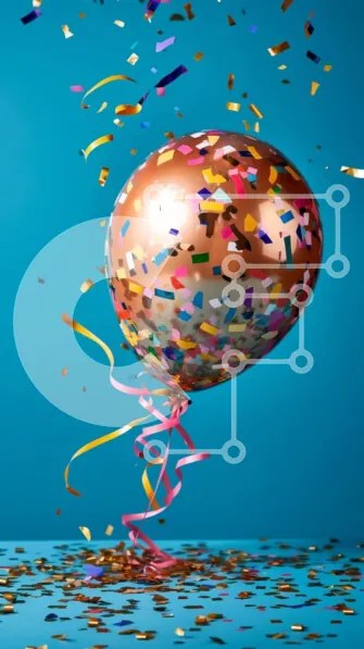 Intra Συλλεκτικό Ξύλινο Παζλ Plywood 4mm - Χρυσό μπαλόνι με κομφετί που πέφτει Σε Ξύλινο Κουτί - Διαστάσεις Puzzle: 10x10 cm – 25 κομμάτια