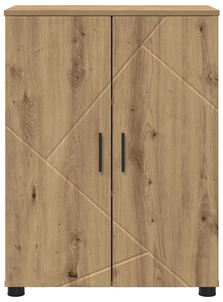 vidaXL Ντουλάπι Μπάνιου με ράφι με πόρτα artisan δρυς 60 x 35 x 80 εκ