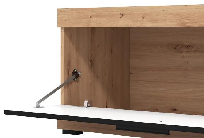 Έπιπλο Τηλεόρασης Remo Artisan Oak - Μαύρο Μάτ 162x41x43 εκ. 162x41x43 εκ.