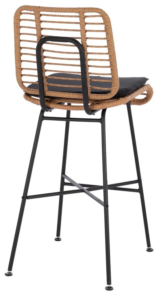 Σκαμπό μεταλλικό eddie με μαξιλάρι με wicker μπες 45x46.5x115Υ εκ. 45x46.5x115 εκ.