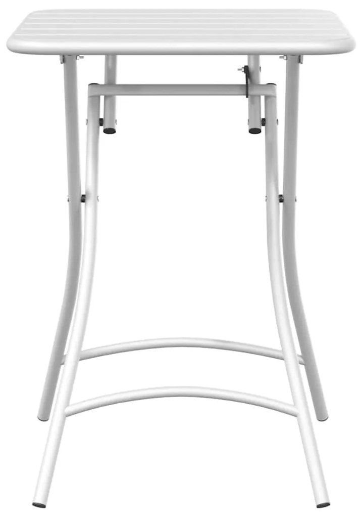 vidaXL Πτυσσόμενο Τραπέζι Κήπου Λευκό 55 x 55 x 73 εκ. Χάλυβας