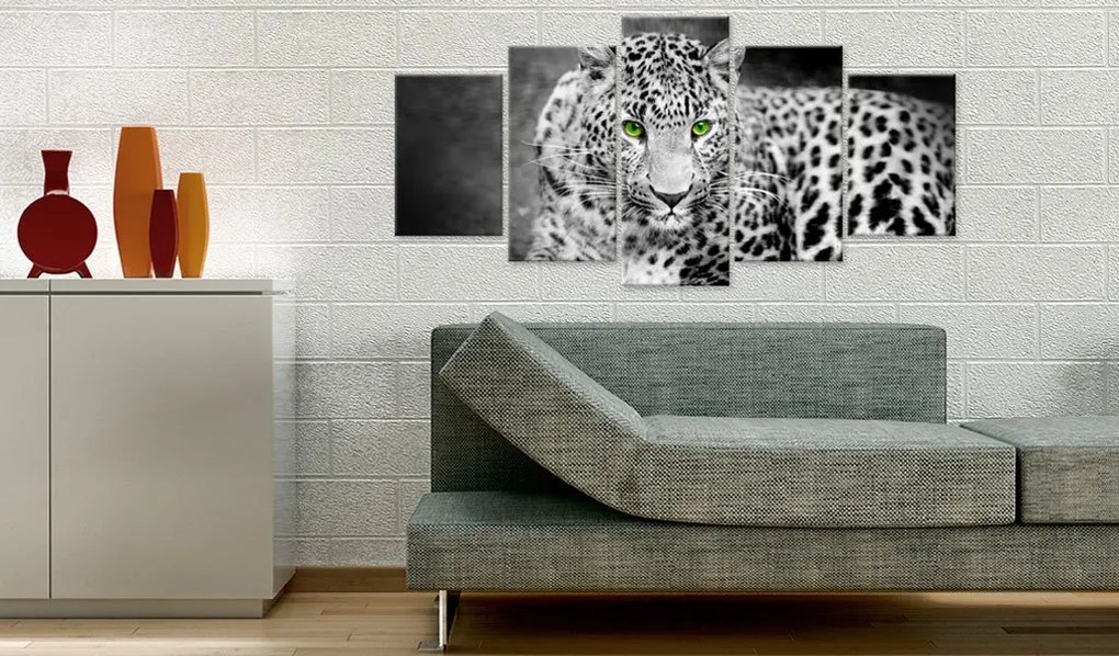 Πίνακας - Leopard - black&amp;white - 100x50