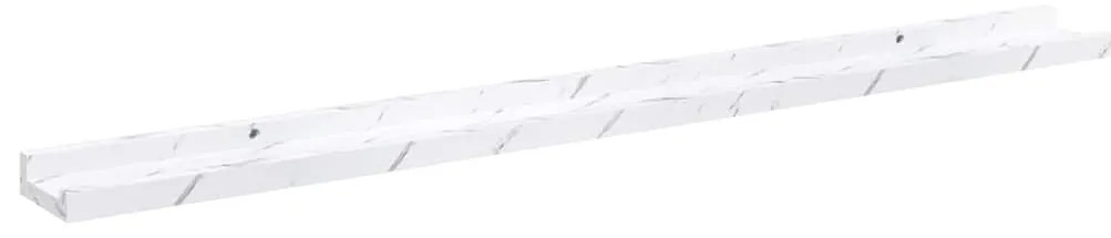 vidaXL Ράφι Τοίχου με ράφι 2 pcs Λευκό Μάρμαρο 100 x 9 x 3 cm