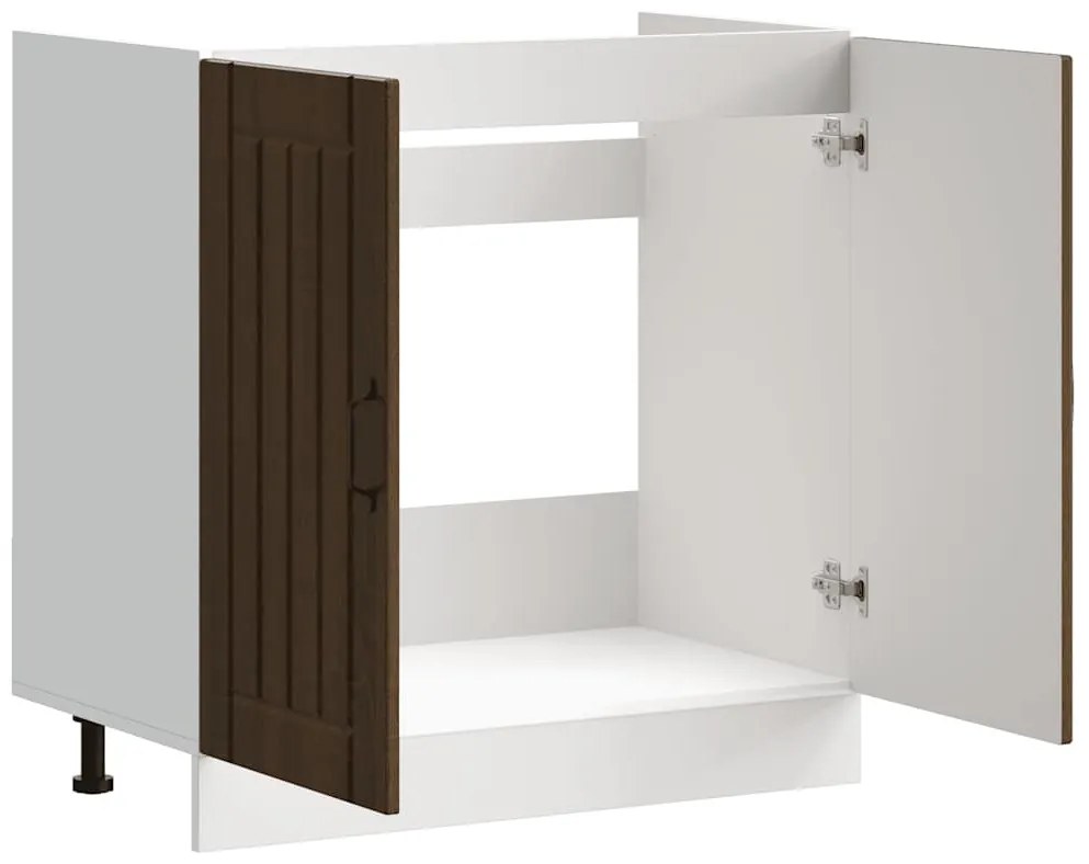 vidaXL Ντουλάπι βάσης νεροχύτη "Lucca" Καφέ δρυς ξύλινο