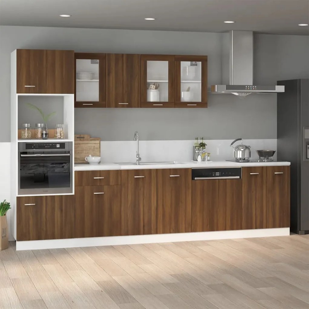 vidaXL Ντουλάπι Φ. Μικροκιμάτων Lyon Καφέ Δρυς 60x57x207εκ. Επεξ. Ξύλο
