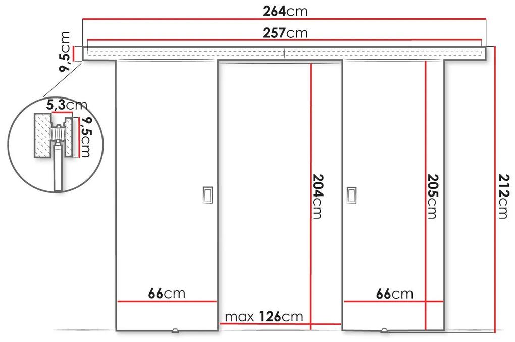 Συρόμενες πόρτες Dover 198, 33 kg, Μαύρο, Πλαστικοποιημένη μοριοσανίδα, Αλουμίνιο | Epipla1.gr