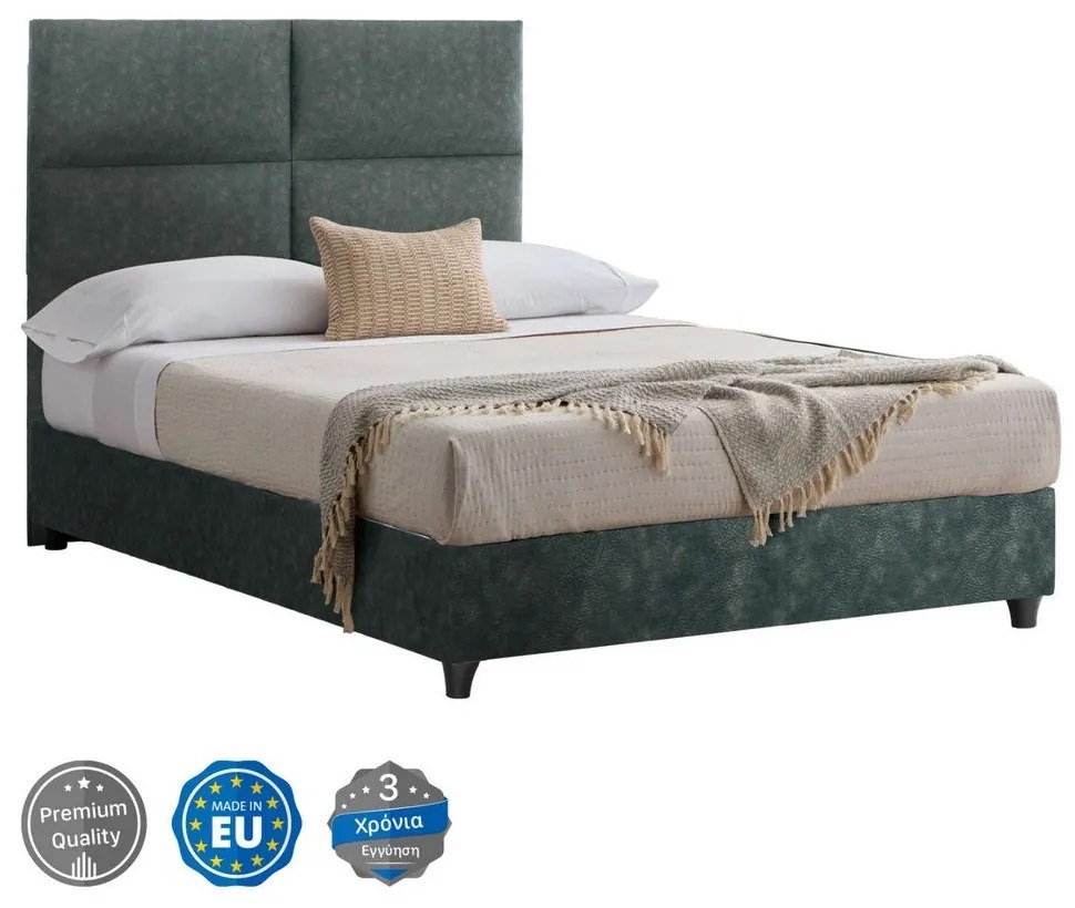 Κρεβάτι Milo HM646.27 Για Στρώμα 120x200cm Green Ημίδιπλο Ξύλο,Ύφασμα