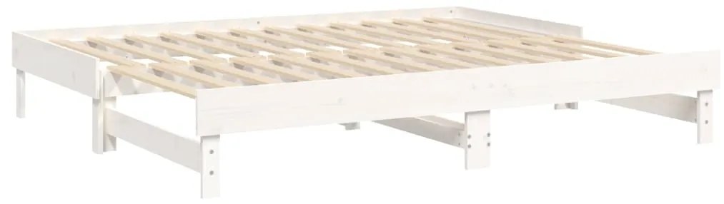 vidaXL Καναπές Κρεβάτι Συρόμενος Λευκός 2x(90x200) εκ. Μασίφ Πεύκο