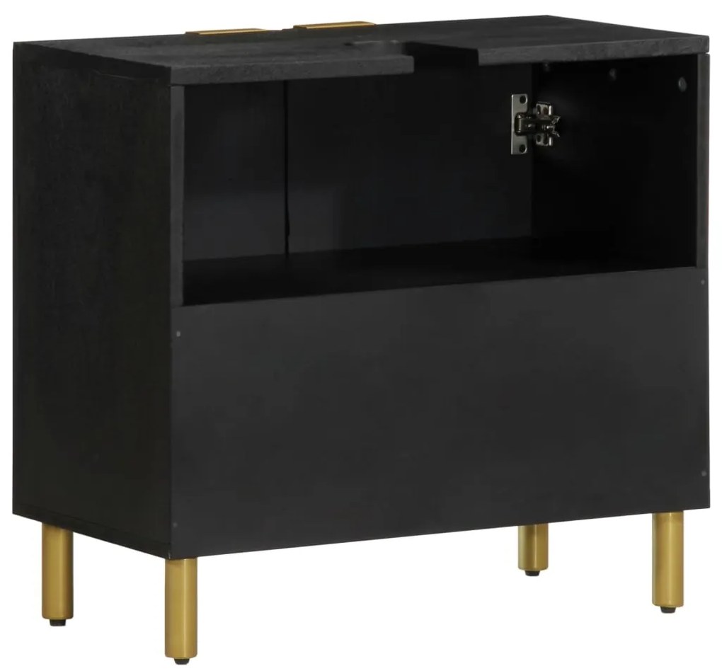 vidaXL Ντουλάπι Μπάνιου Μαύρο 62 x 33 x 58 εκ. από Επεξεργασμένο Ξύλο