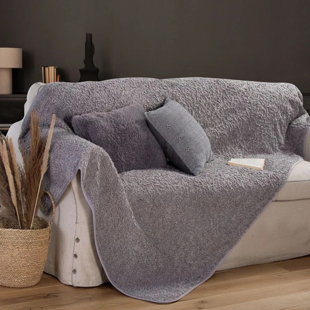 Ριχτάρι Vanjel Grey Nef-Nef Three-Seater 150x300cm Πολυέστερ