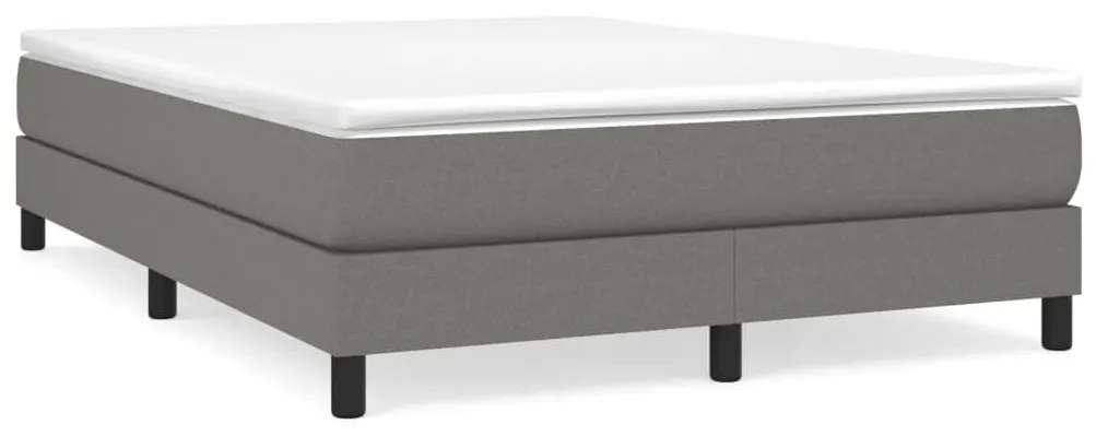 Κρεβάτι Boxspring με Στρώμα Σκούρο Γκρι 140x190 εκ. Υφασμάτινο - Γκρι