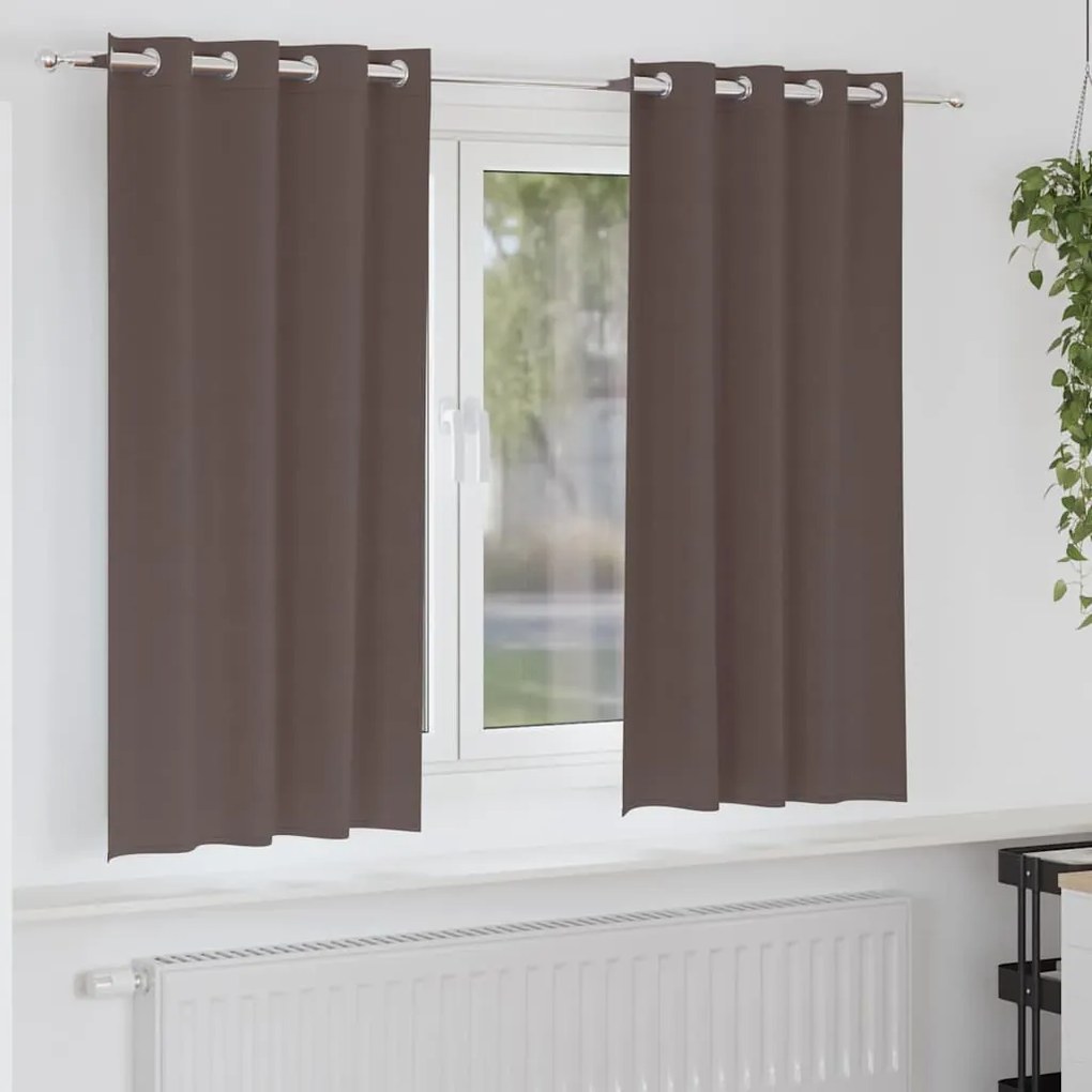 vidaXL Κουρτίνες 2 pcs Σκούρο καφέ Σκούρο καφέ Πολυεστέρας