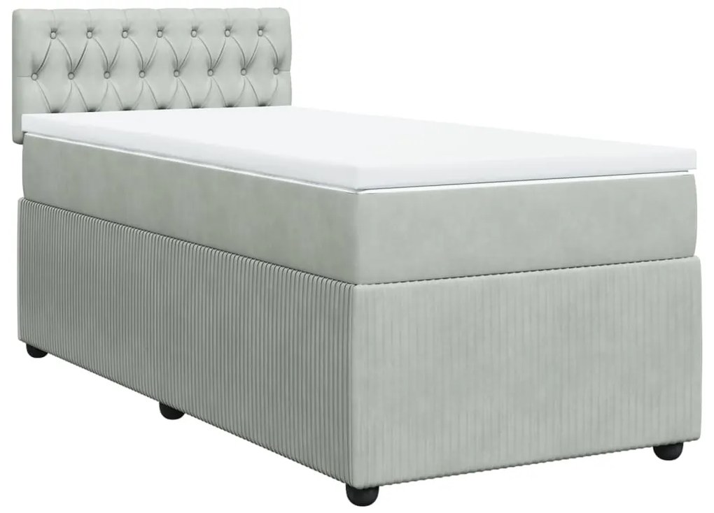 ΚΡΕΒΑΤΙ BOXSPRING ΜΕ ΣΤΡΩΜΑ ΑΝΟΙΧΤΟ ΓΚΡΙ 90X190 ΕΚ. ΒΕΛΟΥΔΙΝΟ 3287620