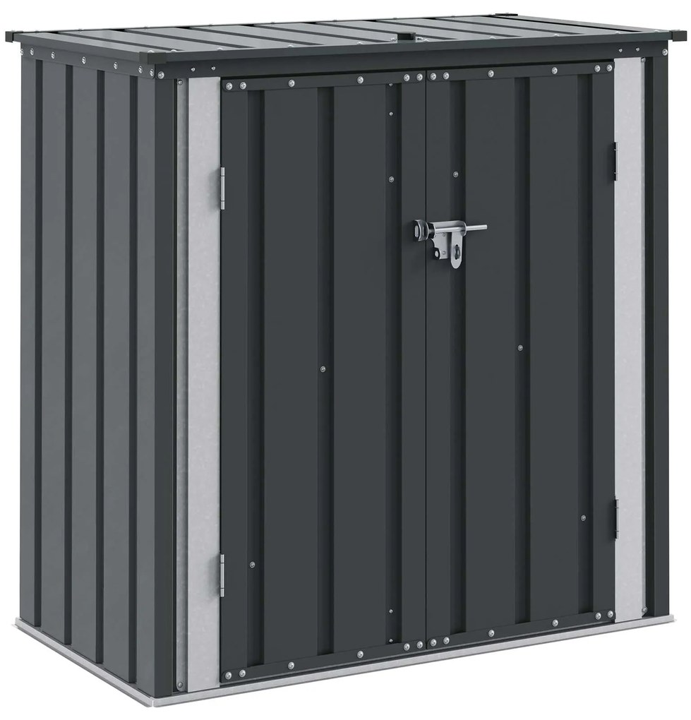 vidaXL Κουτί αποθήκευσης κήπου Μαύρο 101,5 x 57 x 100,5 εκ. Ατσάλι