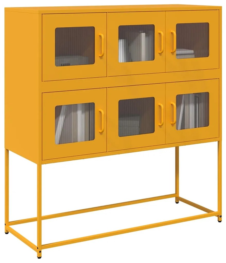 Ντουλάπι Μουσταρδί 100,5x39x107 εκ. από Χάλυβα Ψυχρής Έλασης