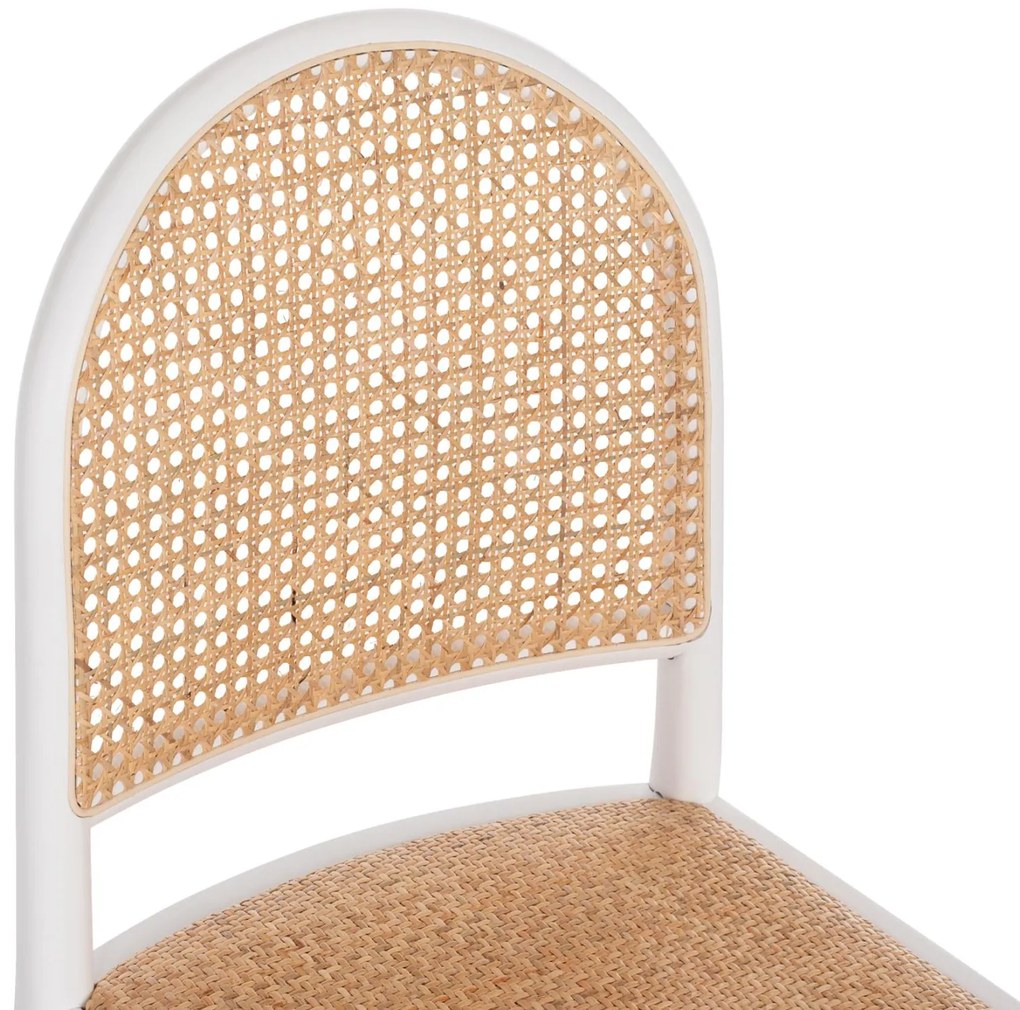 Καρέκλα C9407.03 από Οξιά σε Λευκό και Rattan Μπέζ 43x50x87Yεκ. 43x50x87 εκ.
