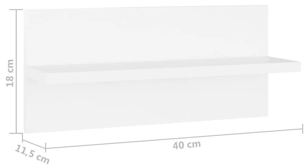 Ραφιέρες Τοίχου 4 τεμ. Λευκές 40 x 11,5 x 18 εκ. Μοριοσανίδα - Λευκό