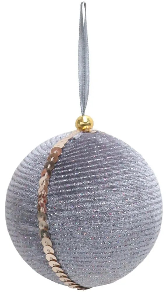 Χριστουγεννιάτικη Μπάλα Moonlight 024285 8x8x8cm Grey-Gold