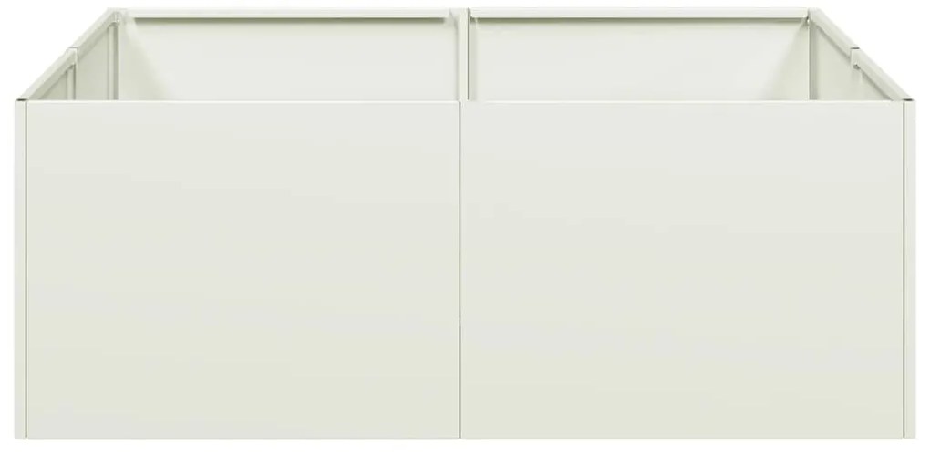 vidaXL Ζαρντινιέρα Λευκή 80x80x30 εκ. από Χάλυβα