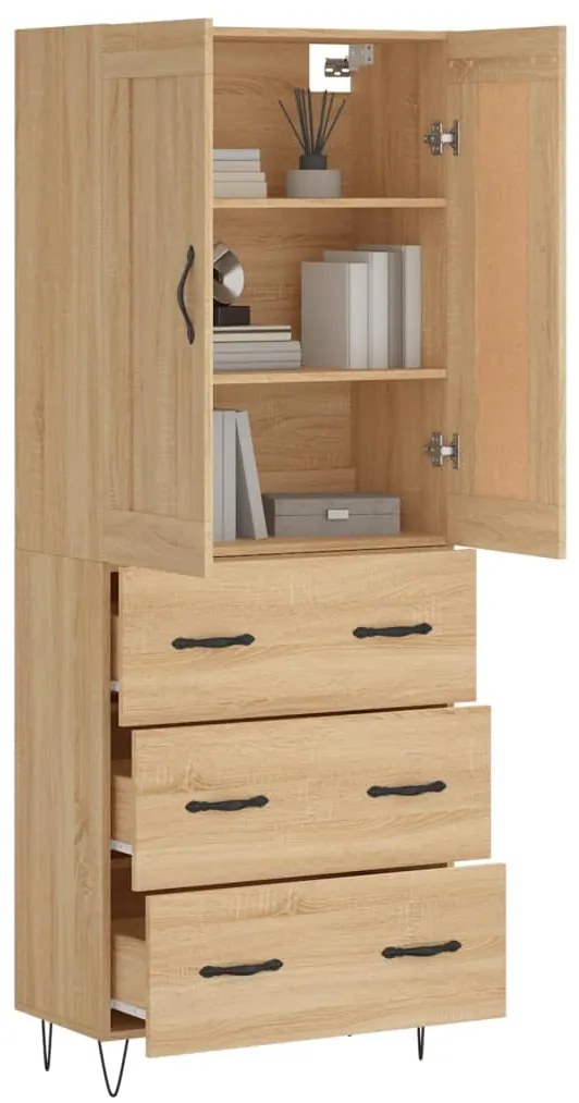 vidaXL Ντουλάπι Sonoma δρυς 69,5 x 34 x 180 εκ. από Επεξεργασμένο Ξύλο