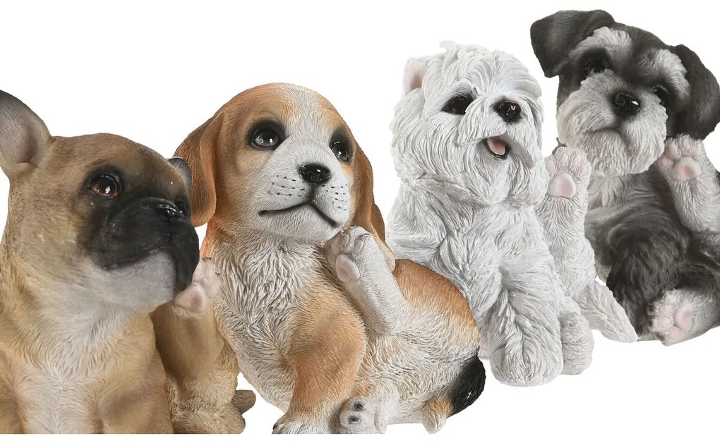 Διακοσμητική Φιγούρα Home ESPRIT Πολύχρωμο Σκύλος 13,5 X 12 X 17 CM (4 Μονάδες)